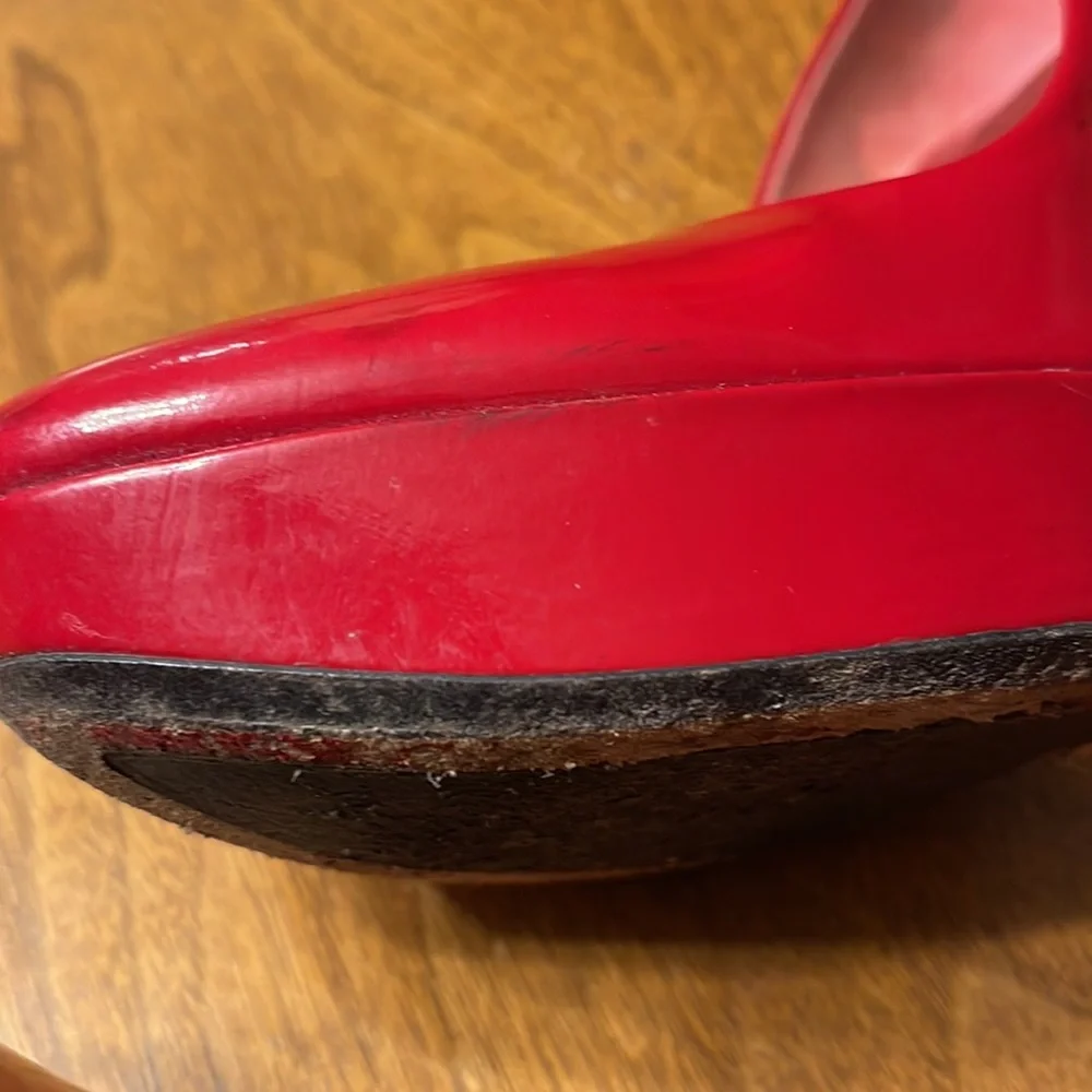 GIFTED Vintage Patent Leather Loriblu Made in Italy Red Patent Fetish Pumps 38 - Picture 10 of 15